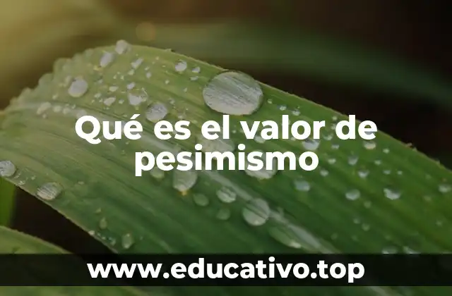 Qué es el valor de pesimismo