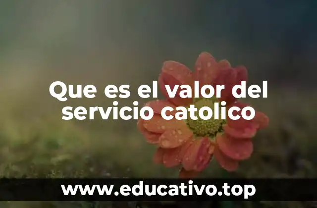 Que es el valor del servicio catolico
