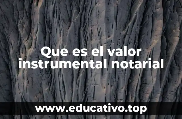 Que es el valor instrumental notarial