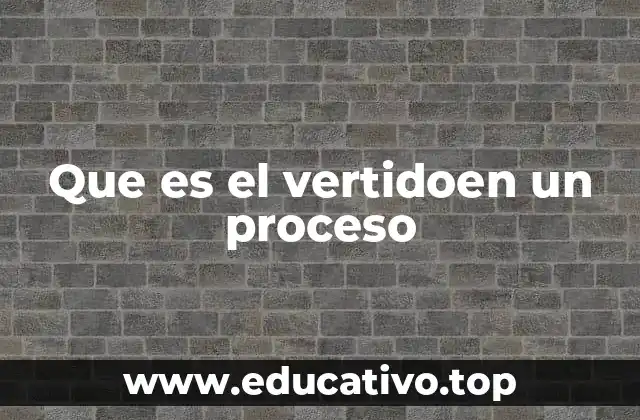 Que es el vertidoen un proceso
