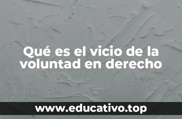 Qué es el vicio de la voluntad en derecho