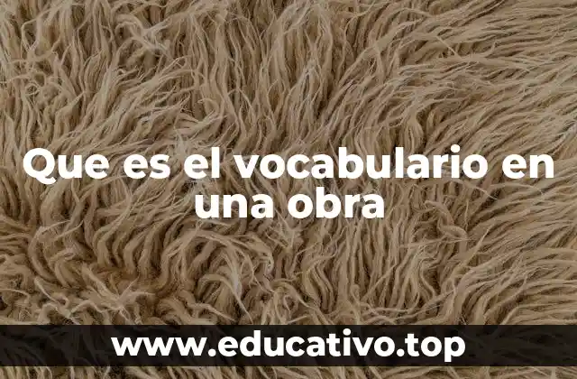 Que es el vocabulario en una obra
