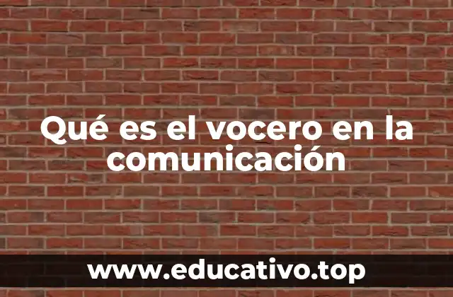 Qué es el vocero en la comunicación