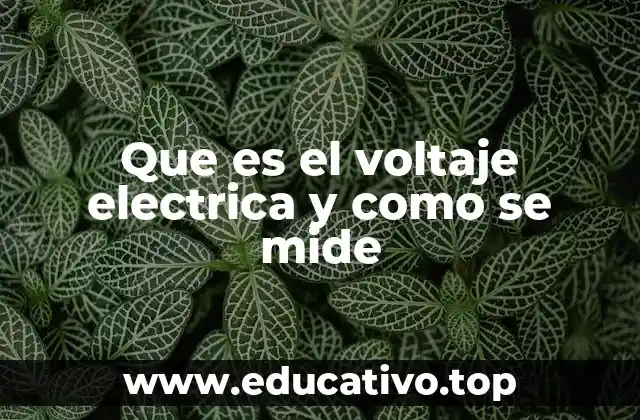 Que es el voltaje electrica y como se mide