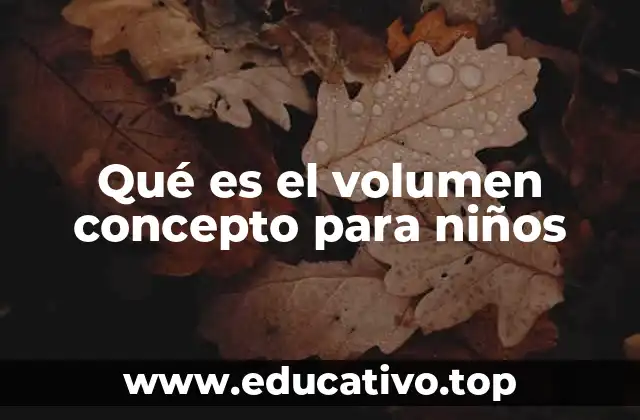 Qué es el volumen concepto para niños