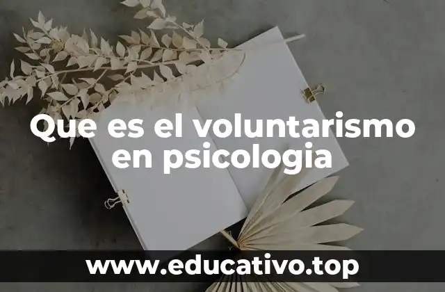 Que es el voluntarismo en psicologia
