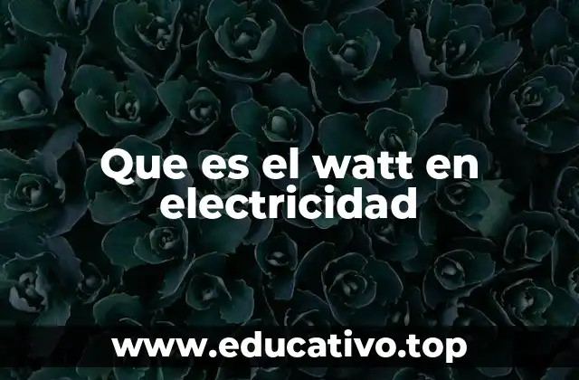 Que es el watt en electricidad