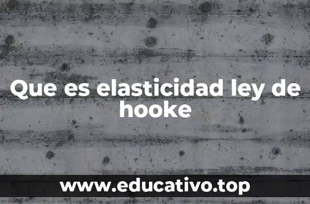 Que es elasticidad ley de hooke