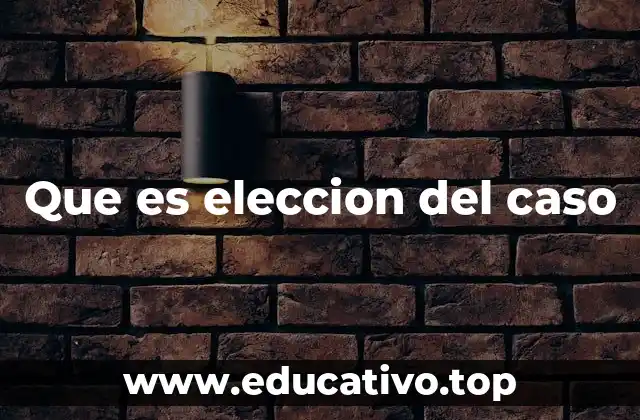 Que es eleccion del caso