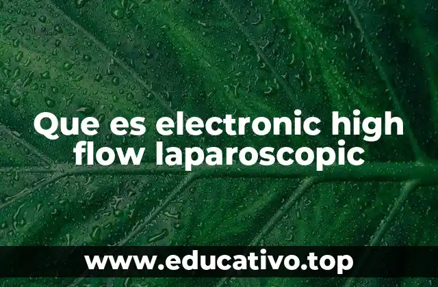 Que es electronic high flow laparoscopic