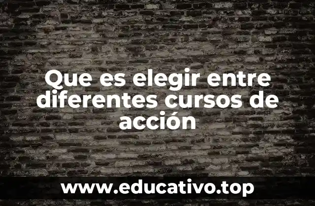 Que es elegir entre diferentes cursos de acción