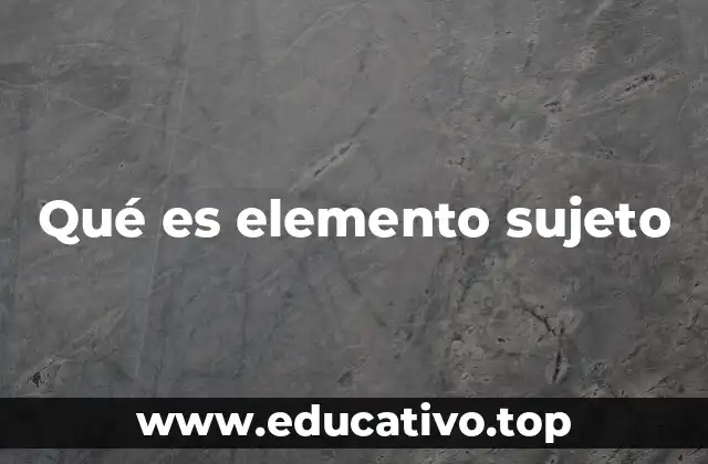 Qué es elemento sujeto