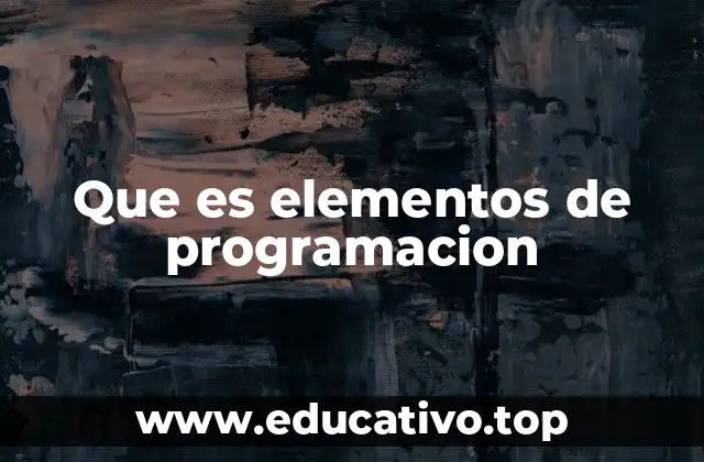 Que es elementos de programacion