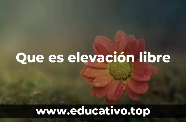 Que es elevación libre