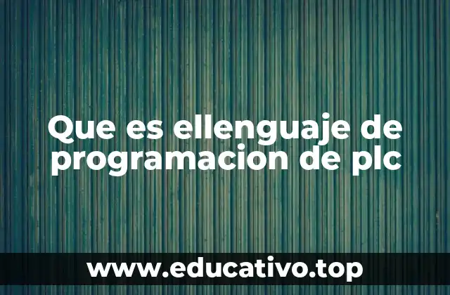Que es ellenguaje de programacion de plc