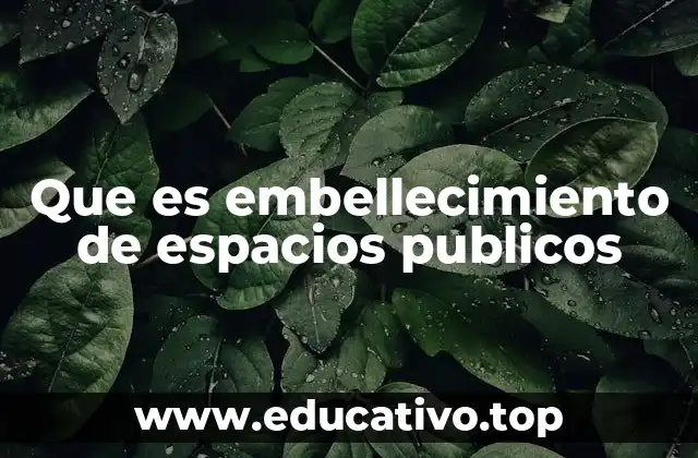 Que es embellecimiento de espacios publicos