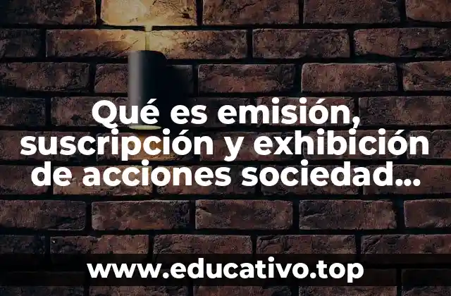 Qué es emisión, suscripción y exhibición de acciones sociedad anónima