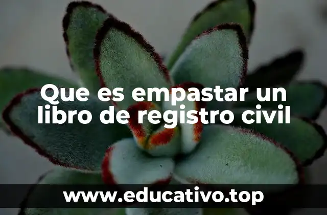 Que es empastar un libro de registro civil