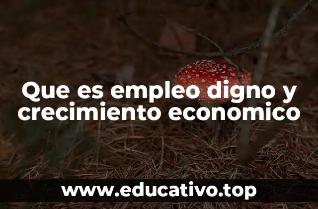 Que es empleo digno y crecimiento economico