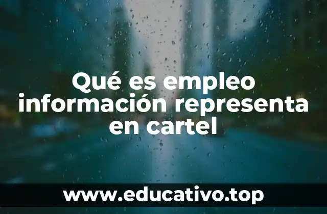 Qué es empleo información representa en cartel