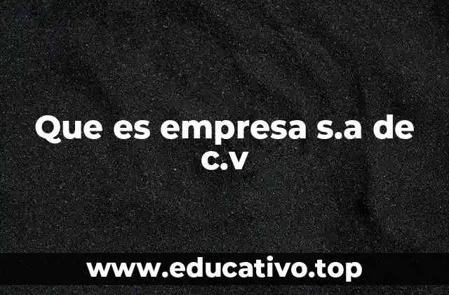 Que es empresa s.a de c.v