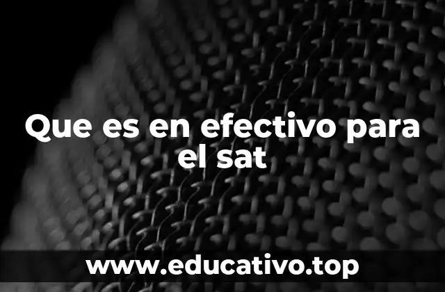 Que es en efectivo para el sat