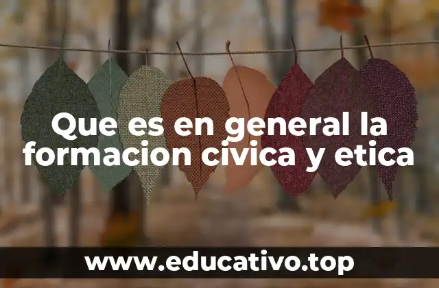 Que es en general la formacion civica y etica