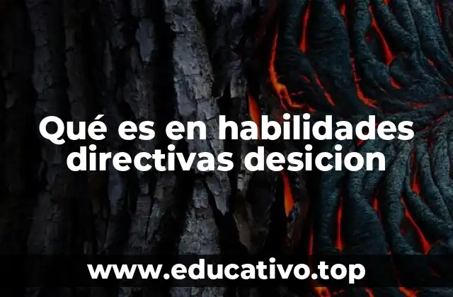 Qué es en habilidades directivas desicion