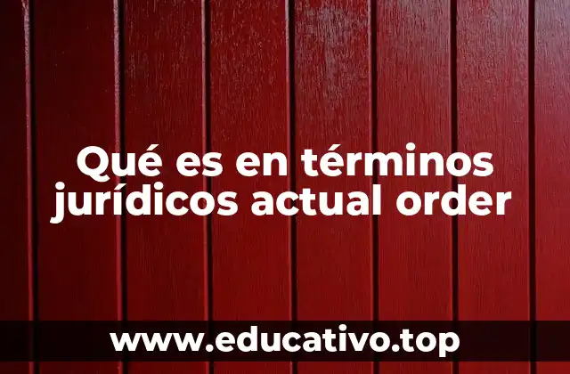 Qué es en términos jurídicos actual order