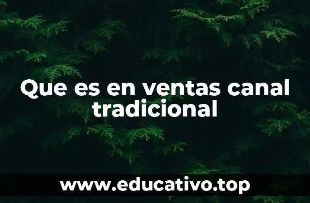 Que es en ventas canal tradicional
