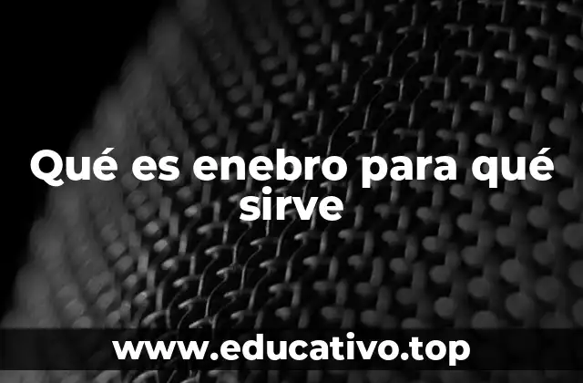 Qué es enebro para qué sirve