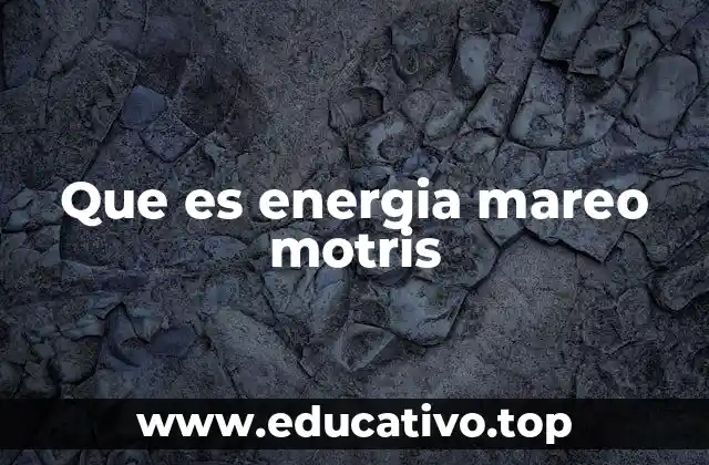 Que es energia mareo motris