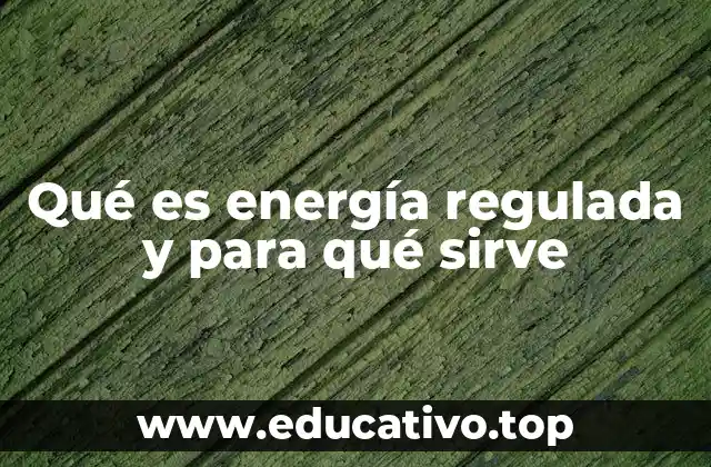 Qué es energía regulada y para qué sirve