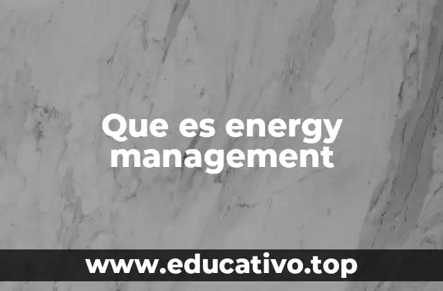 Que es energy management