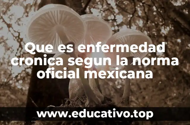 Que es enfermedad cronica segun la norma oficial mexicana