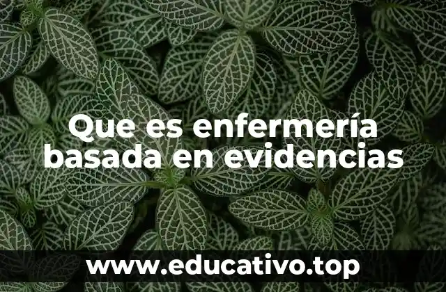 Que es enfermería basada en evidencias