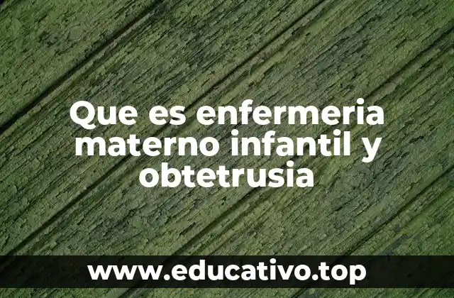 Que es enfermeria materno infantil y obtetrusia