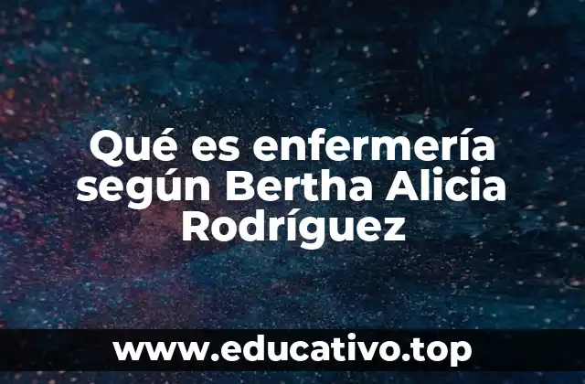 Qué es enfermería según Bertha Alicia Rodríguez