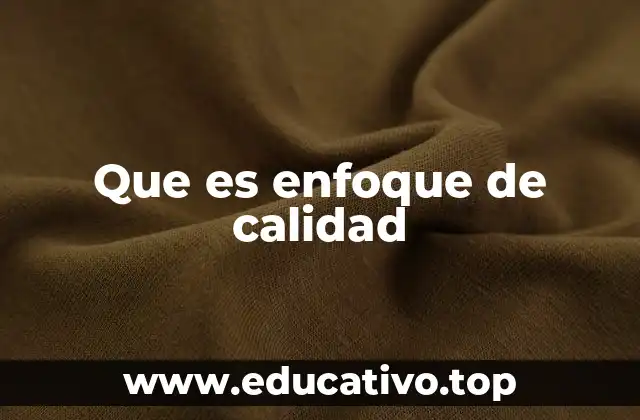 Que es enfoque de calidad