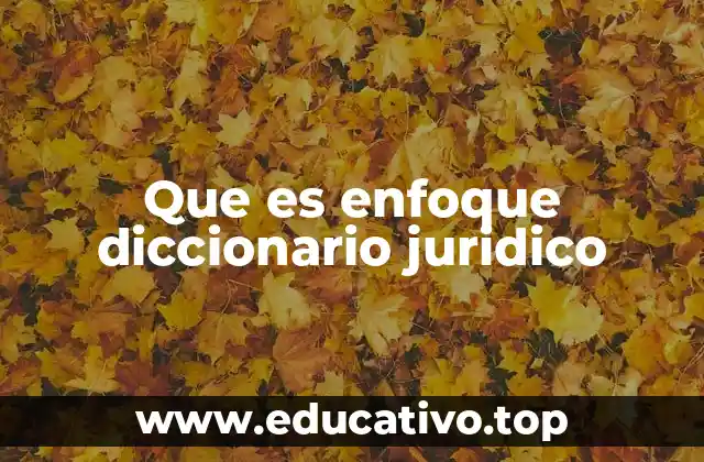 Que es enfoque diccionario juridico