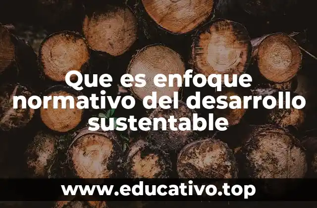 Que es enfoque normativo del desarrollo sustentable