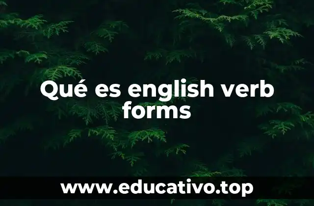 Qué es english verb forms