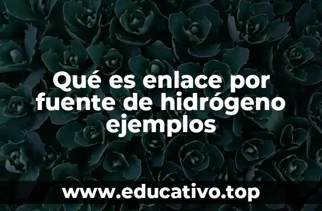 Qué es enlace por fuente de hidrógeno ejemplos