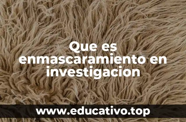 Que es enmascaramiento en investigacion