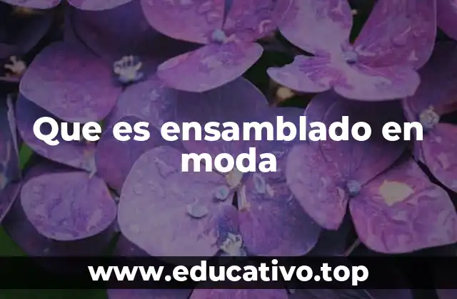 Que es ensamblado en moda