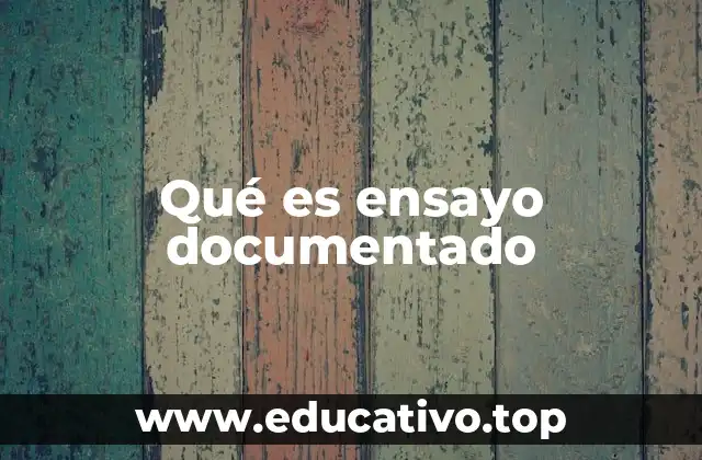 Qué es ensayo documentado