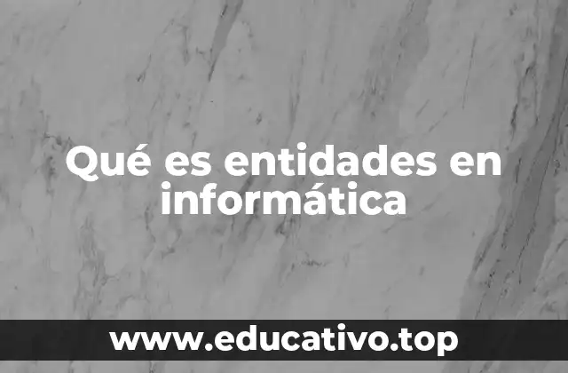 Qué es entidades en informática