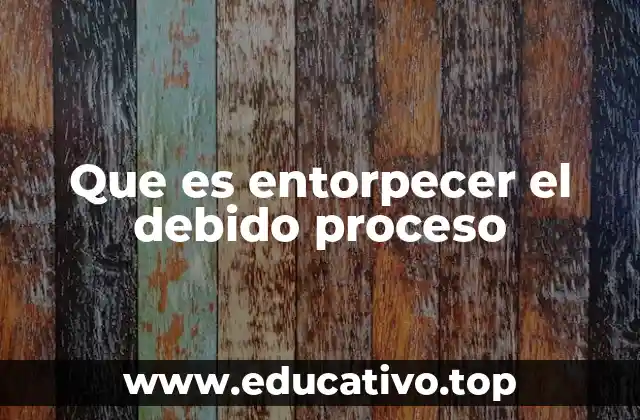 Que es entorpecer el debido proceso