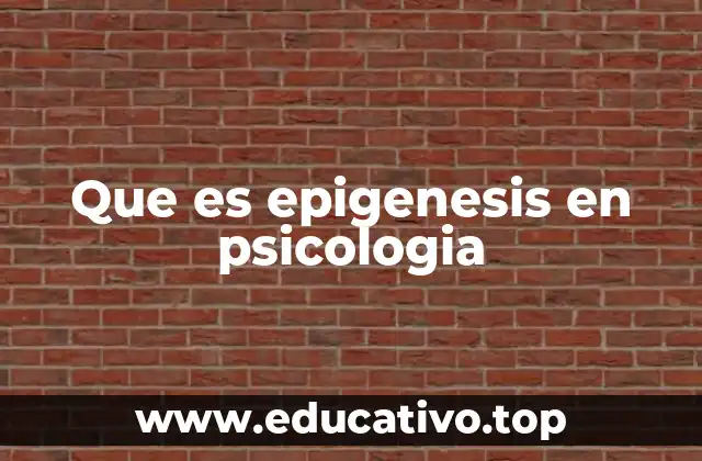 Que es epigenesis en psicologia