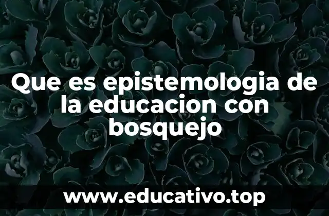 Que es epistemologia de la educacion con bosquejo